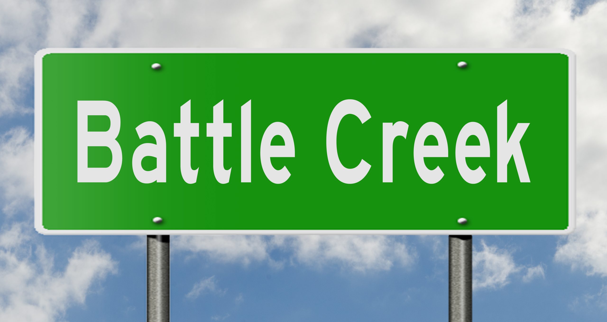 Sign for Battle Creek, Michigan