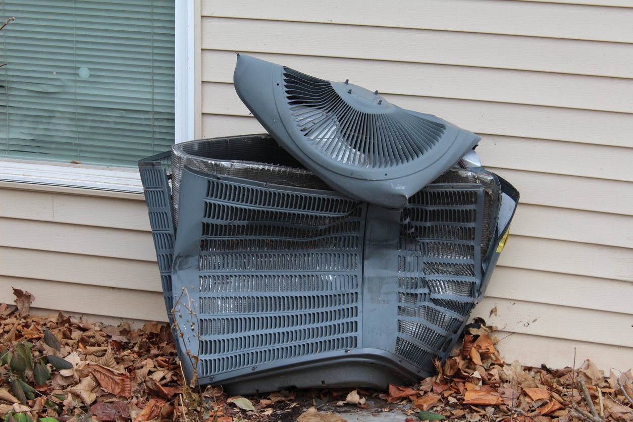 outdoor AC unit that needs to be replaced with a new system