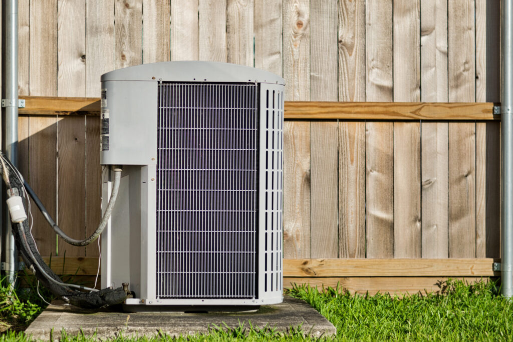 Newly installed air conditioner outside a Michigan home