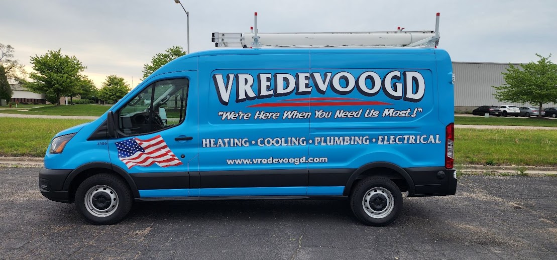 Vredevoogd service van parked in a Grand Rapids neighborhood